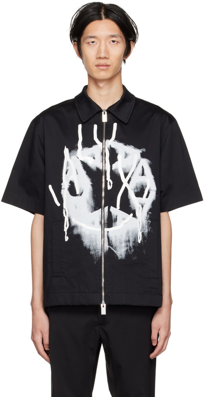 Photo: 1017 ALYX 9SM Black Zip-Up Shirt