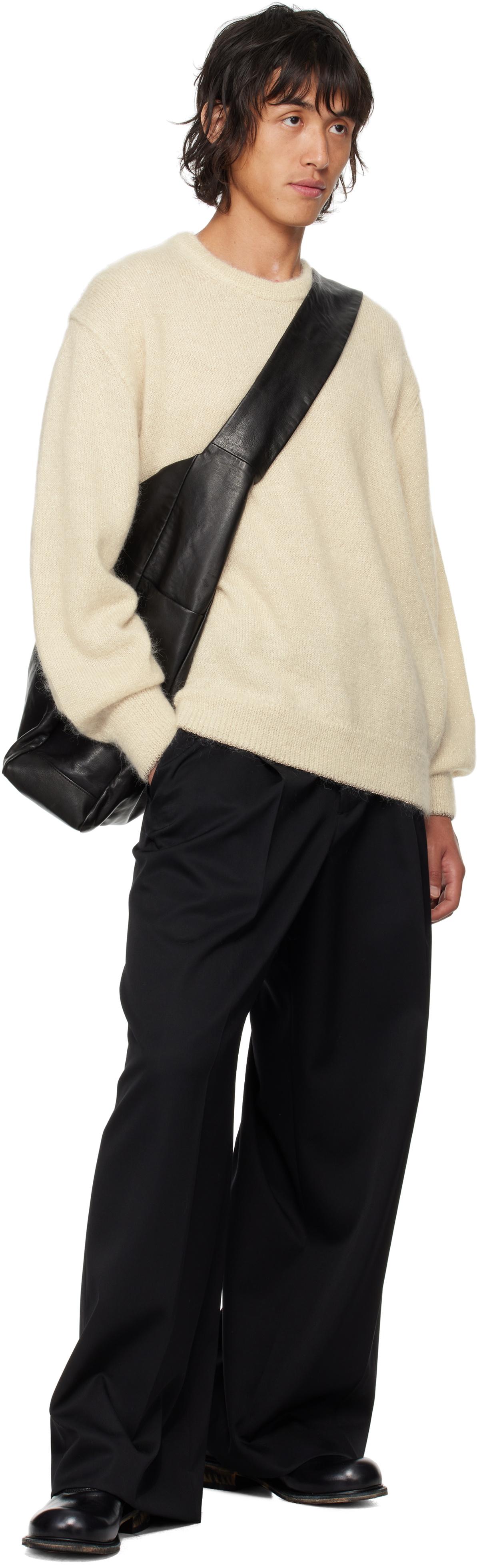 stein Off-White Mohair Glitter Knit Sweater