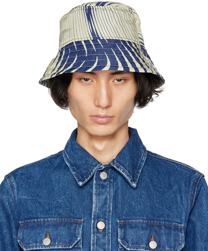 Photo: Dries Van Noten Blue & Off-White Gilly Bucket Hat
