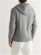 Kiton - Cable-Knit Cashmere Zip-Up Hoodie - Gray