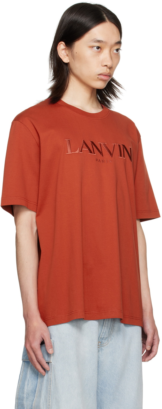 【関税込み】Lanvin レッド Archives Print クラシック Tシャツ Red Archives Print Classic T-Shirt by Lanvin on Sale