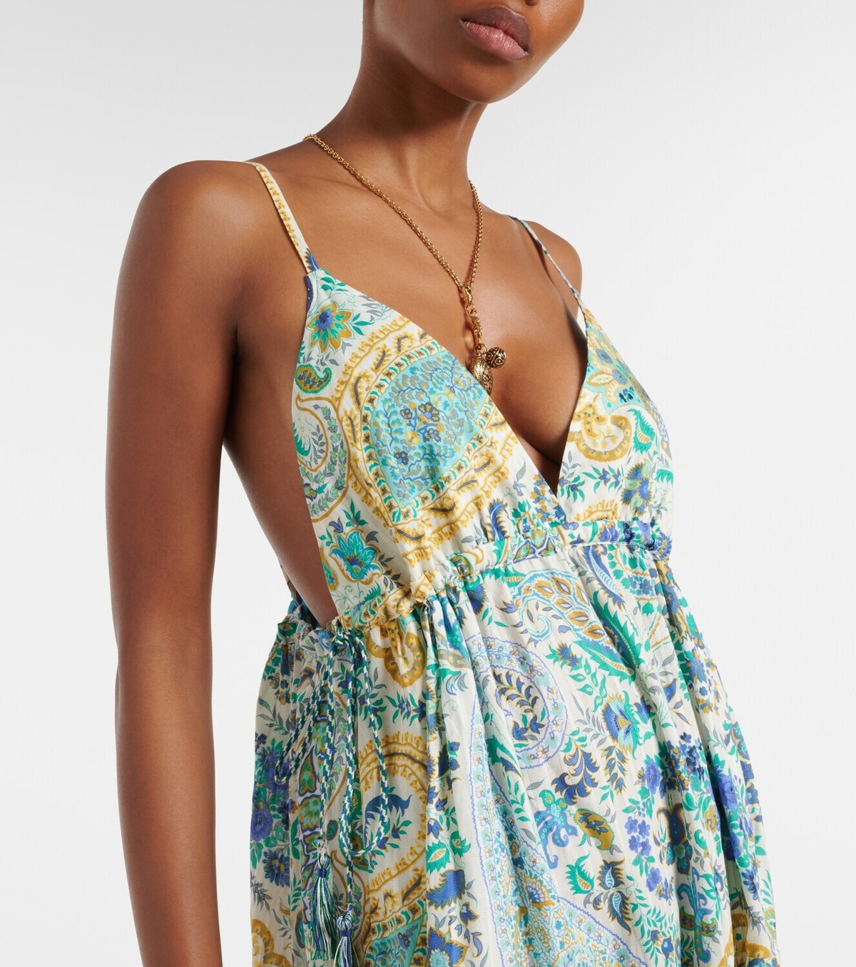 Etro Paisley tiered cotton maxi dress