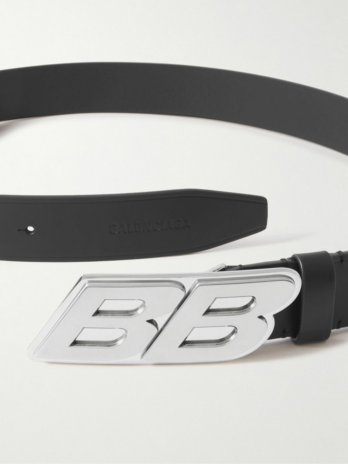 Balenciaga - 3.5cm Logo-Embellished Leather Belt - Black Balenciaga