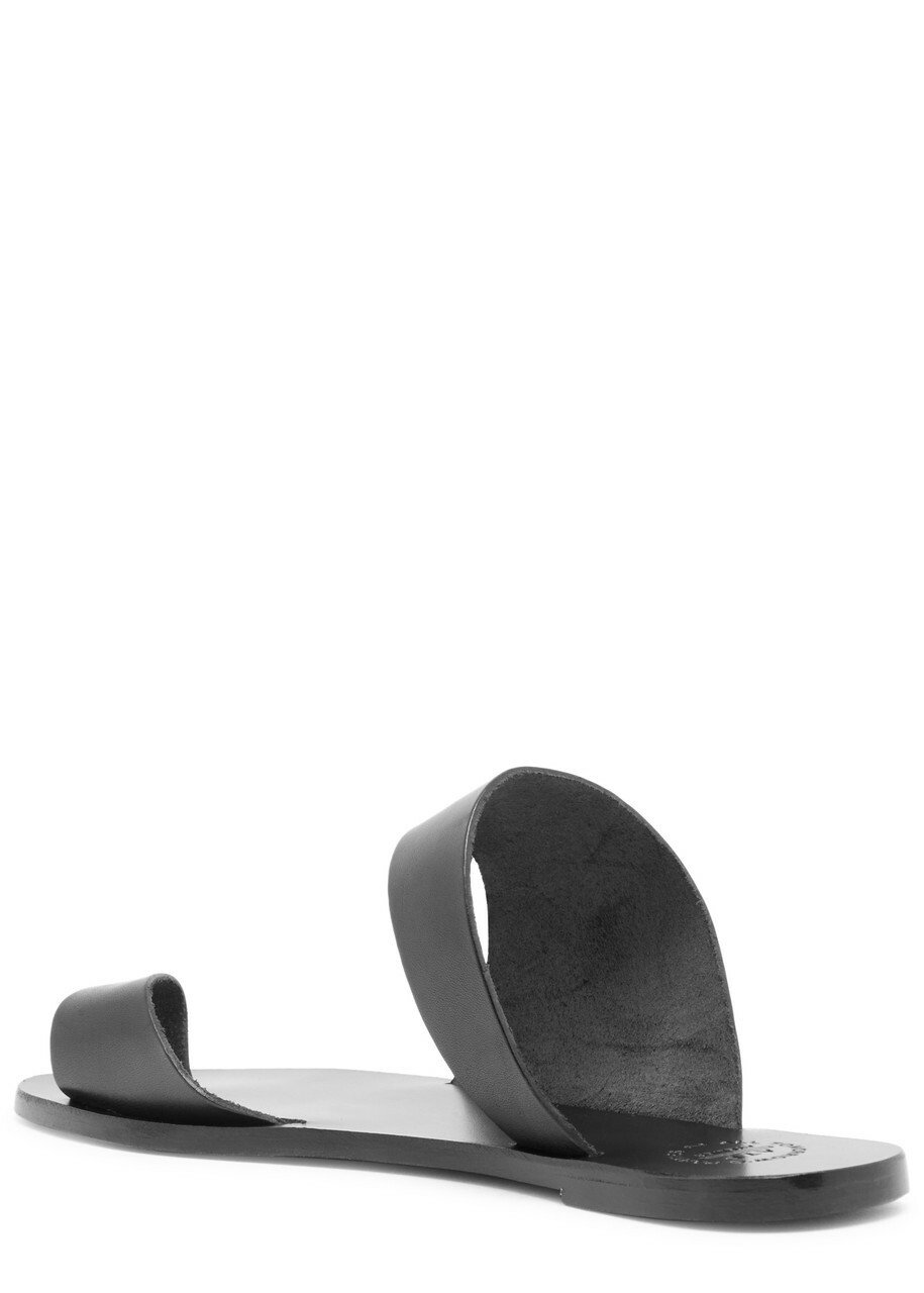 Atp Atelier Centola Leather Thong Sandals Black