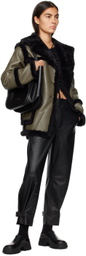 Proenza Schouler Khaki Patch Pocket Faux-Leather Jacket