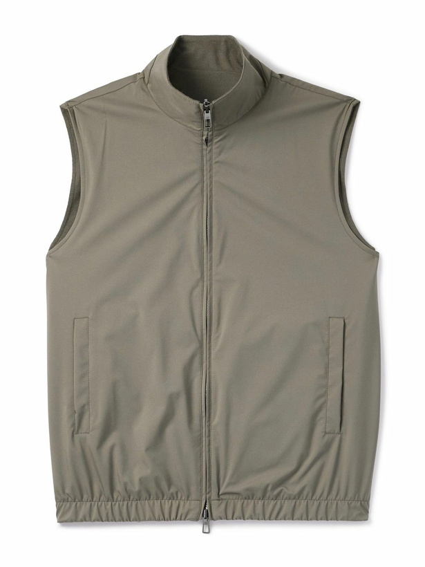 Photo: Loro Piana - Slim-Fit Reversible Storm System® WindWish™ Twill and Wool Gilet - Green
