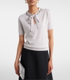 Valentino Embellished tie-neck virgin wool sweater