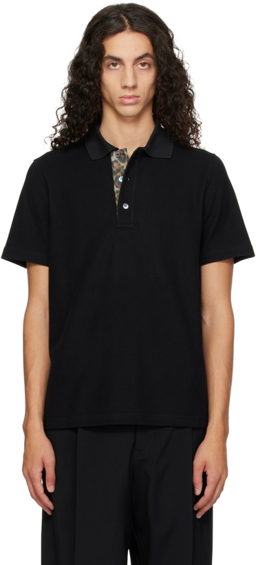 Photo: Lanvin Black Cotton Piqué Polo