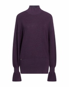 Manila Grace Womens Turtleneck Dark in Purple