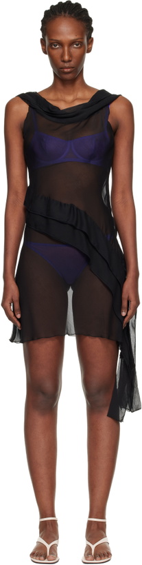 Photo: Gimaguas Black Boa Minidress