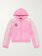 424 - Academy Logo-Appliquéd Cotton-Jersey Zip-Up Hoodie - Pink