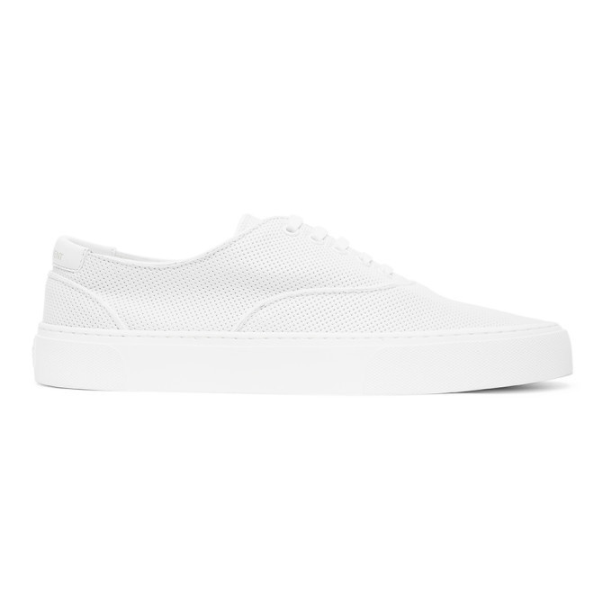 Photo: Saint Laurent White Perforated Venice Sneakers