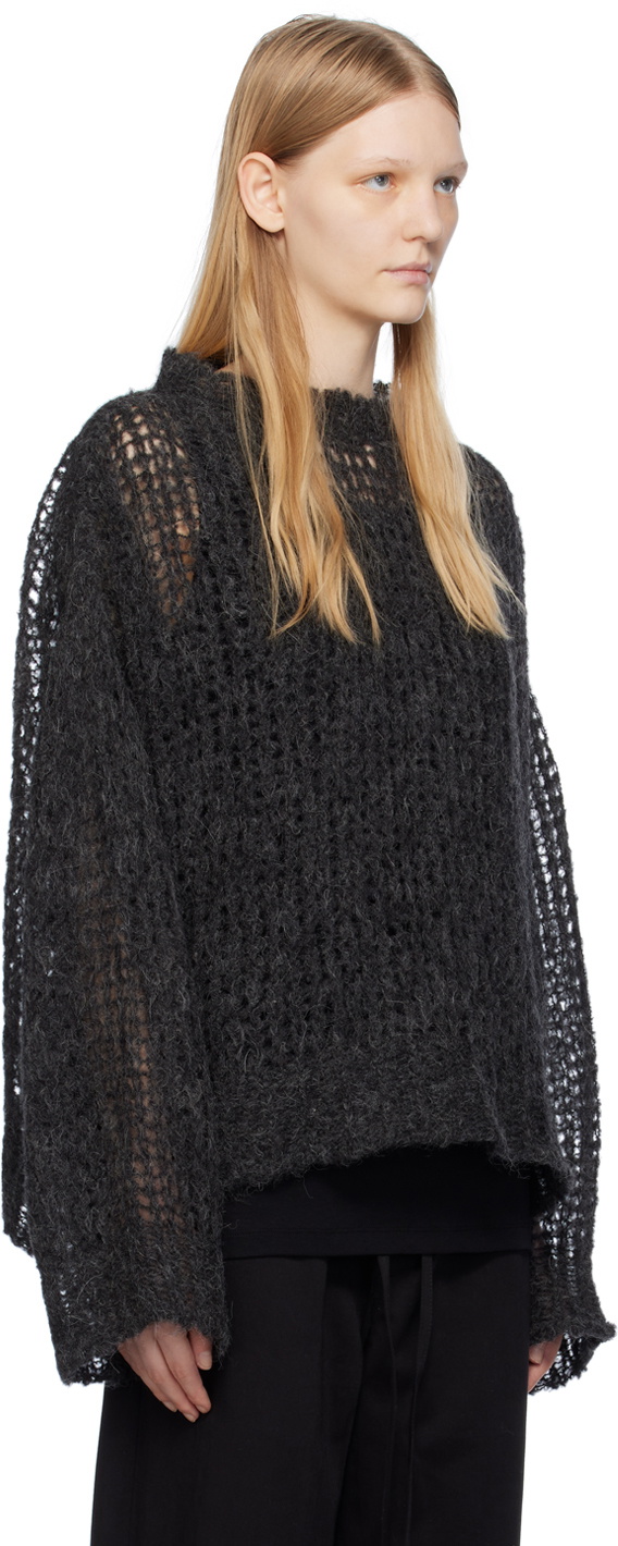 AIREI Black Crewneck Sweater