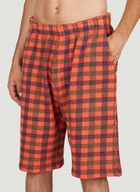 ERL Check Print Fleece-Jersey Bermuda Shorts