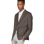 Paul Smith Navy and Brown Contrast Plaid Soho Blazer