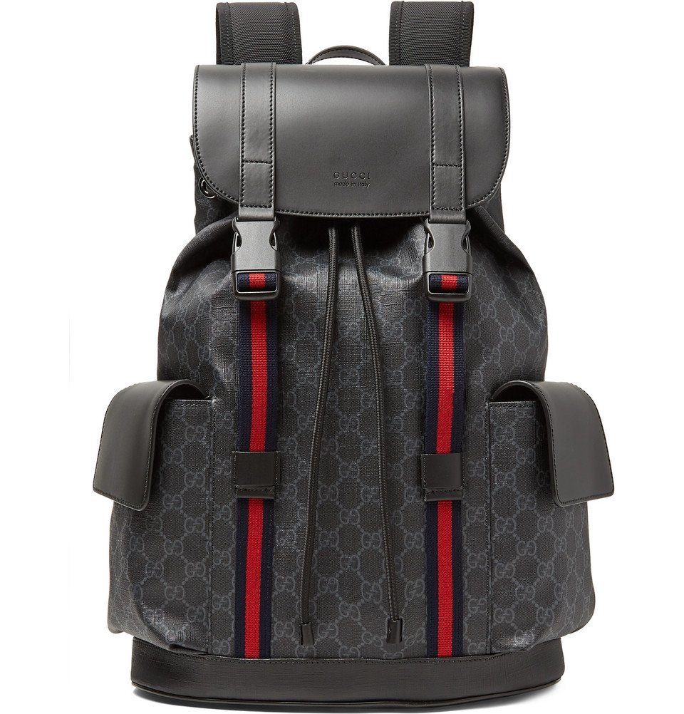 Black GG coated-canvas backpack, Gucci