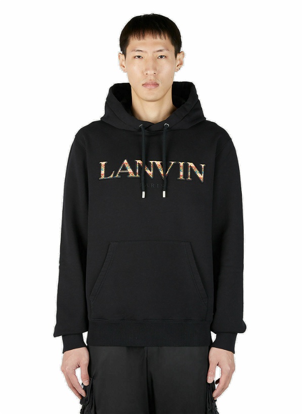 Photo: Lanvin - Fleece Logo Hooded Sweatshirt in Black
