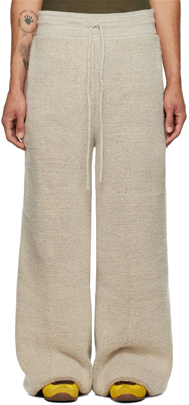 Photo: Isa Boulder SSENSE Exclusive Taupe Towel Relaxed Reversible Trousers