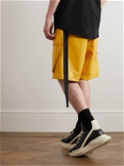 Rick Owens - Straight-Leg Leather Drawstring Shorts - Yellow