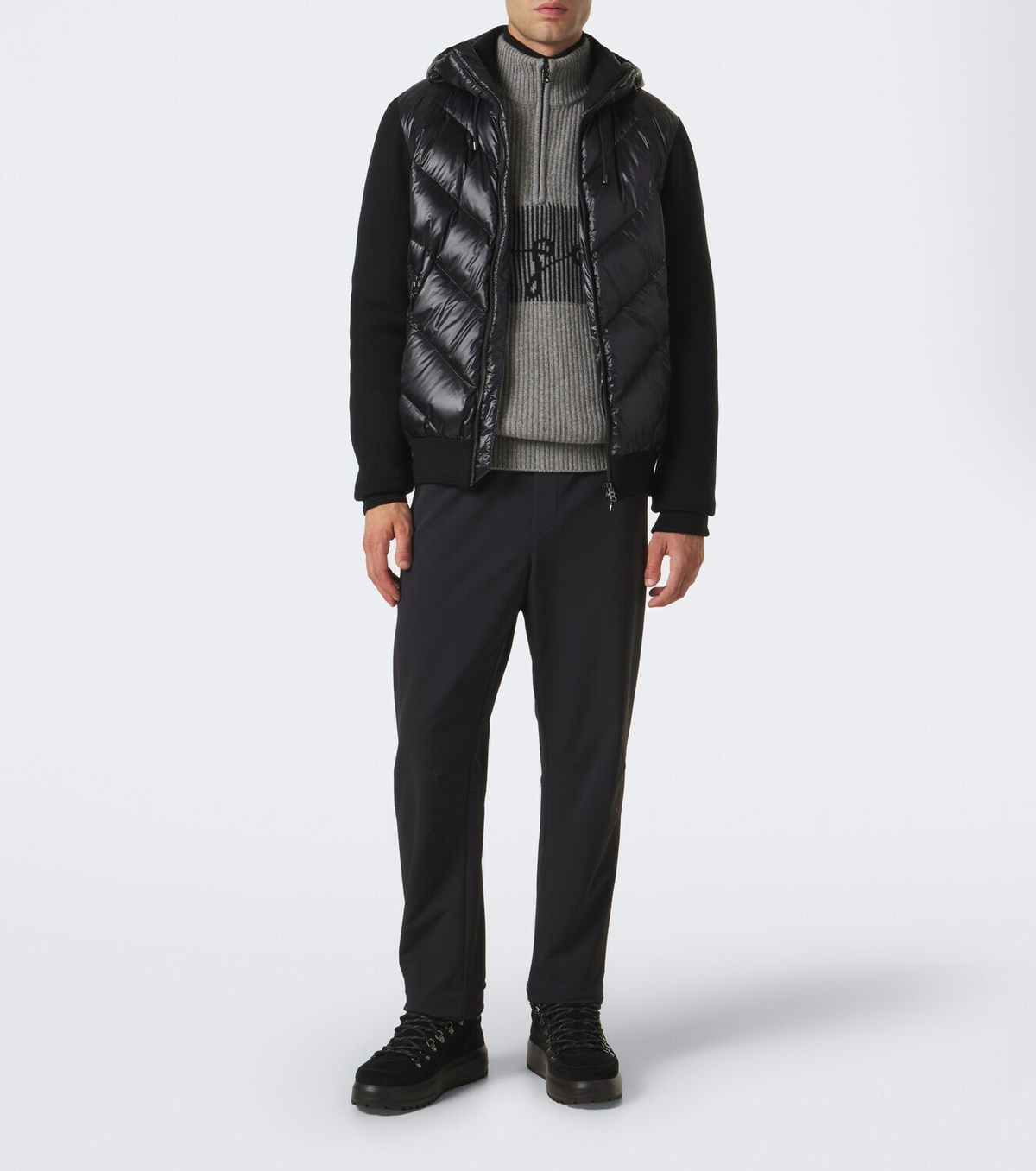 Bogner Zisco down-paneled hooded wool cardigan