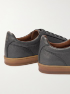 BRUNELLO CUCINELLI - Full-Grain Leather Sneakers - Gray