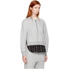 3.1 Phillip Lim Grey Double Layer Zip Sweater