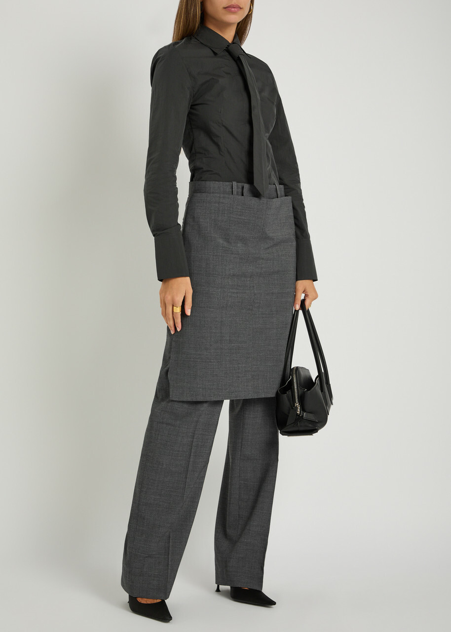 Bettter Cascade Cotton Poplin Shirt and tie set Grey