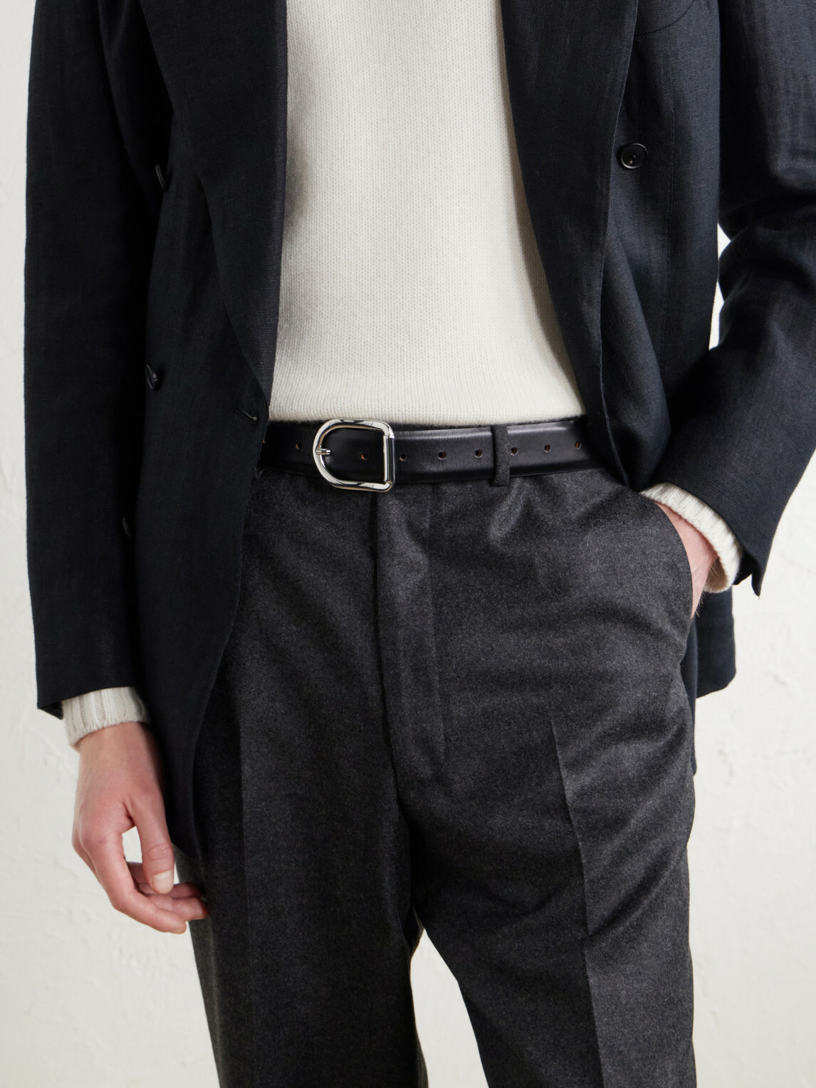 Déhanche - 3cm Mija Full-Grain Leather Belt - Black