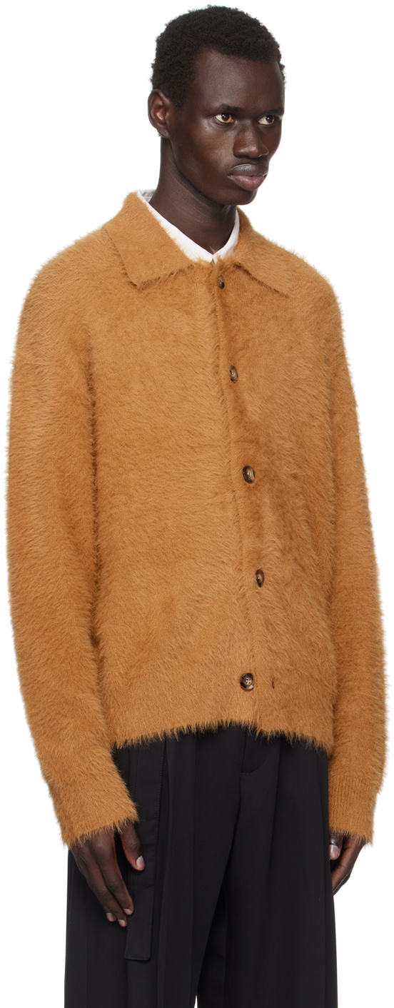 CMMN SWDN Tan Flynn Fluffy Cardigan
