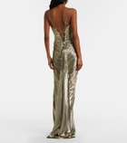 Maria Lucia Hohan Dakota lamé chiffon gown