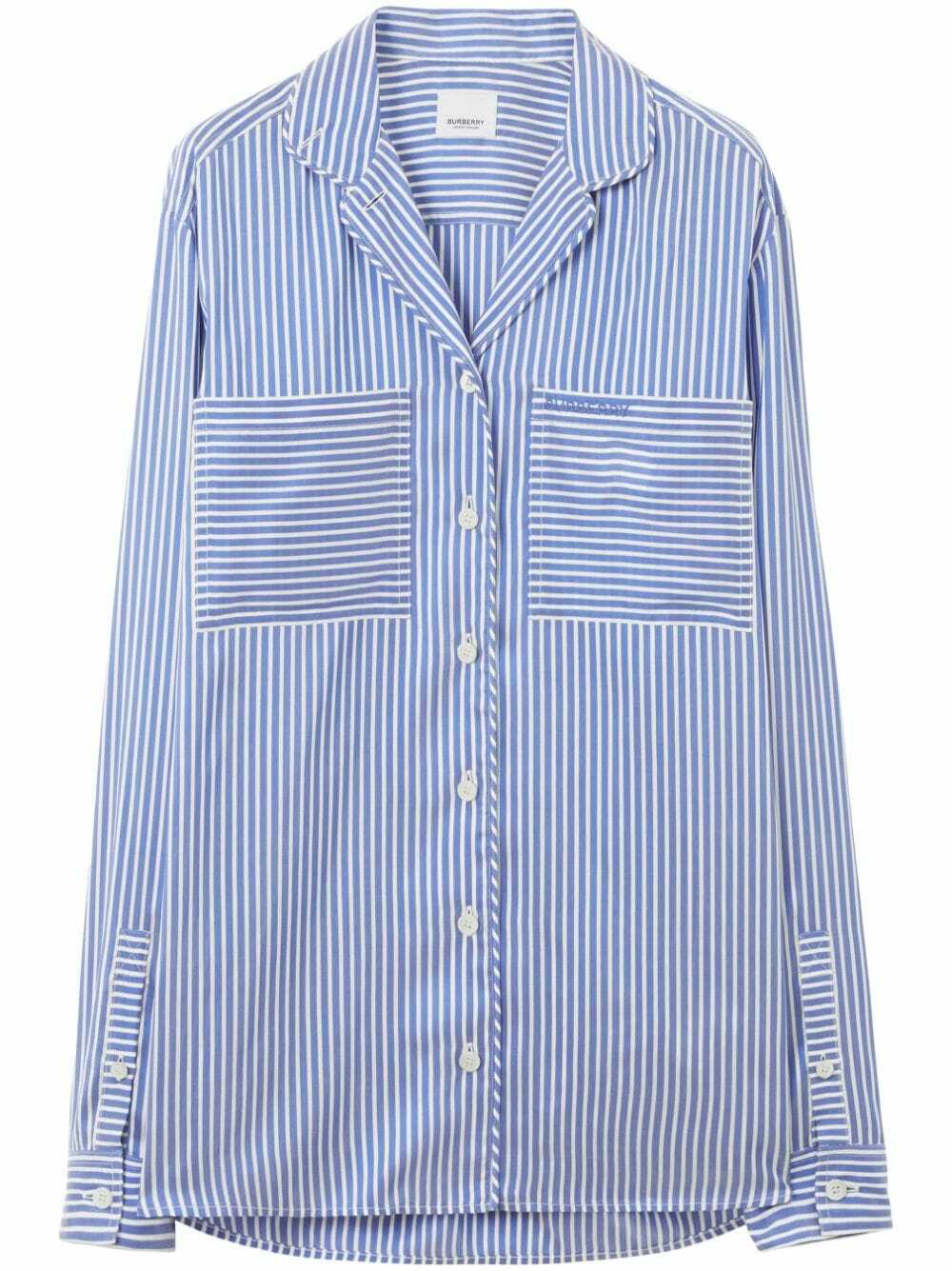 BURBERRY - Stirped Silk Shirt Burberry