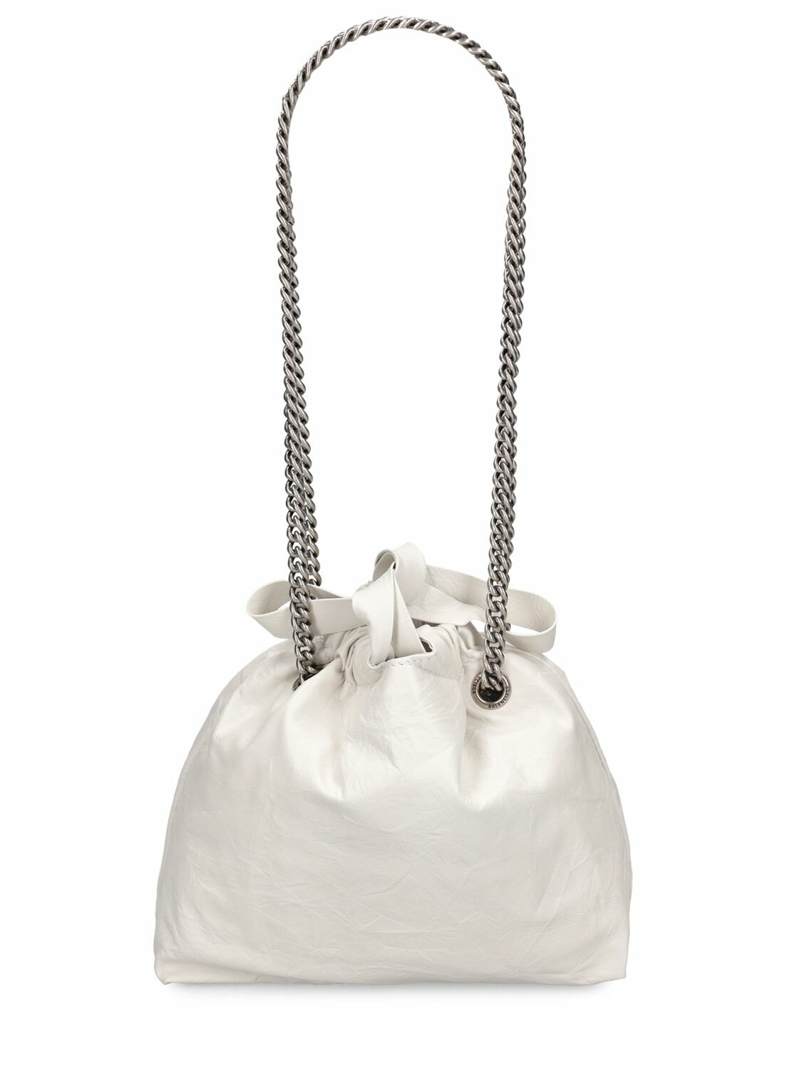 ショルダーバッグ・ポシェット BALENCIAGA Crush Bag With Chain in llic Silver Leather Balenciaga Crush Small Metallic Chain Bag | Neiman Marcus