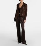 Tom Ford Pleated silk straight pants