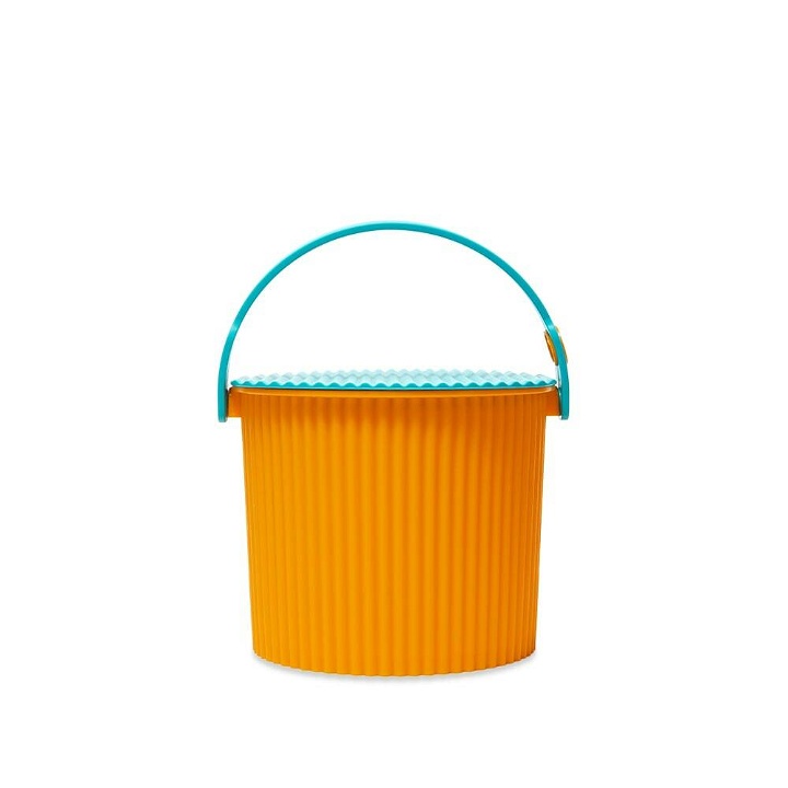 Photo: Hachiman Omnioutil Storage Bucket & Lid - Mini in Orange/Turquoise