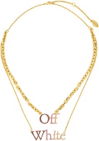 Off-White Gold Logo Pavé Necklace