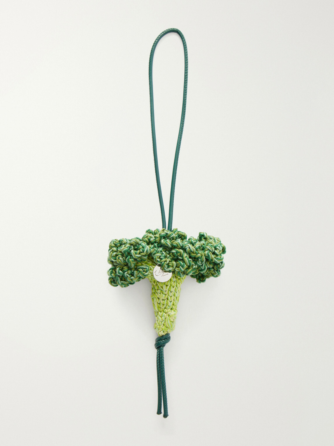 JW Anderson - Broccoli Crocheted Cotton and Leather Bag Charm