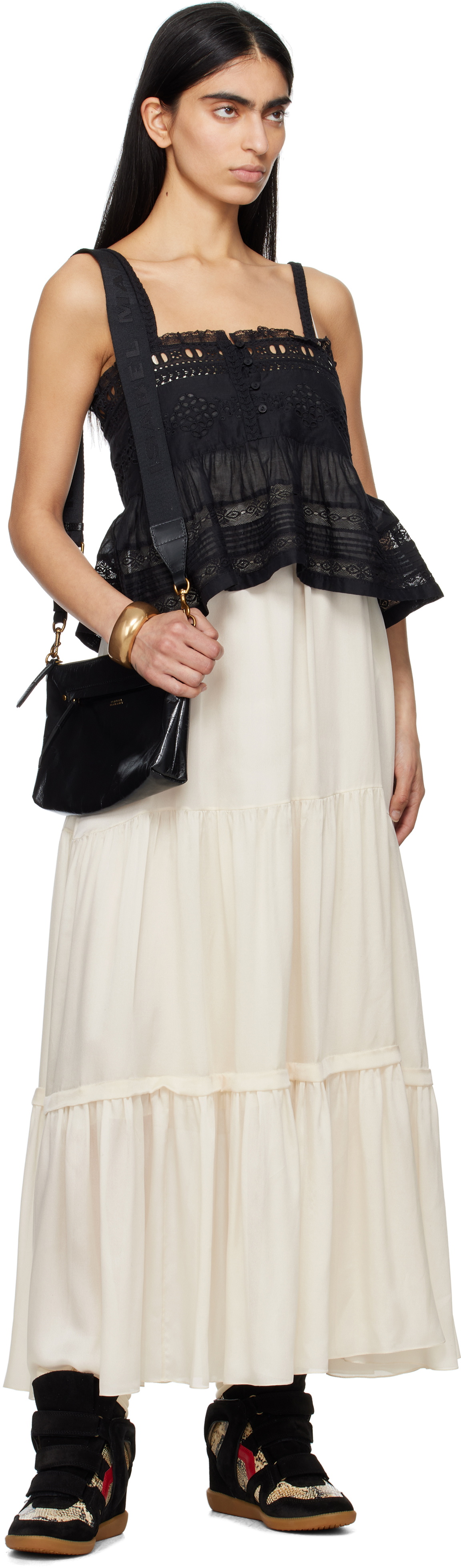 Isabel Marant Black & Beige Bekett Sneakers