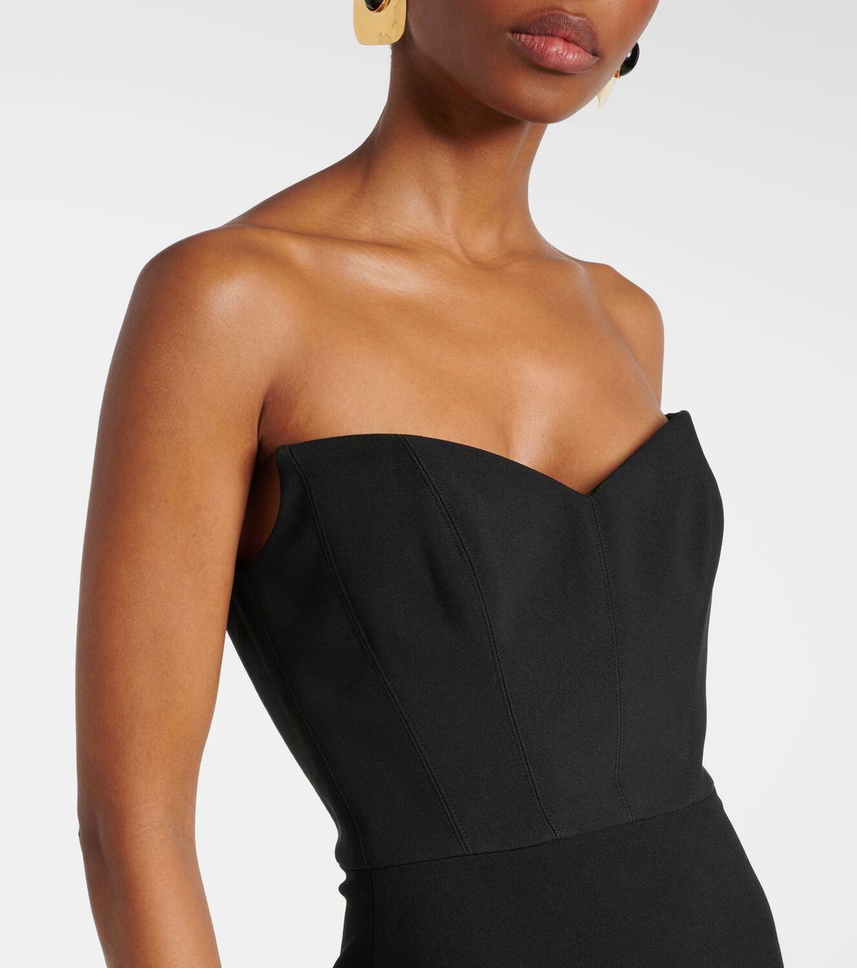 Solace London Malla crêpe corset maxi dress