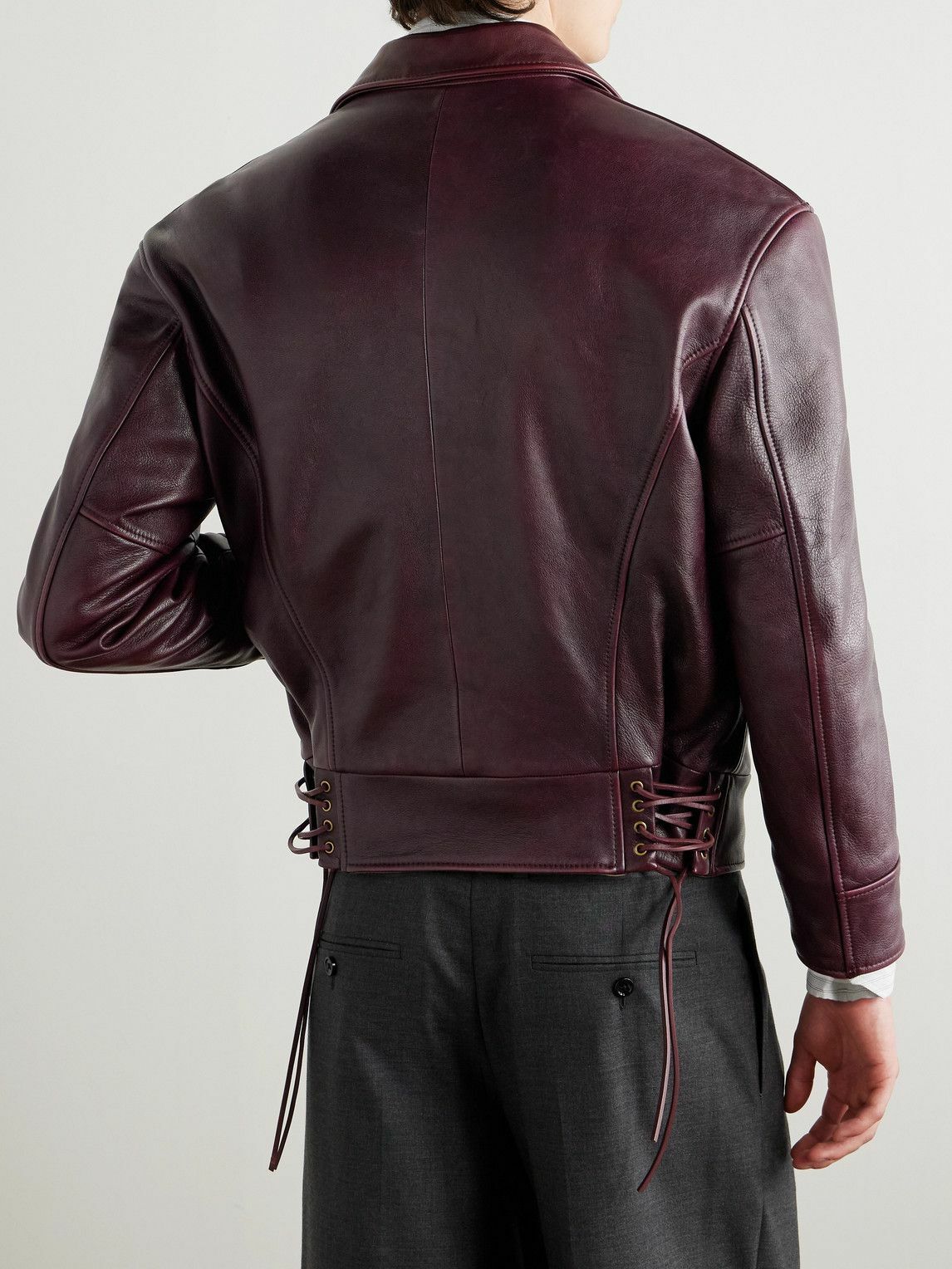 CELINE - Padded Leather Jacket - Burgundy