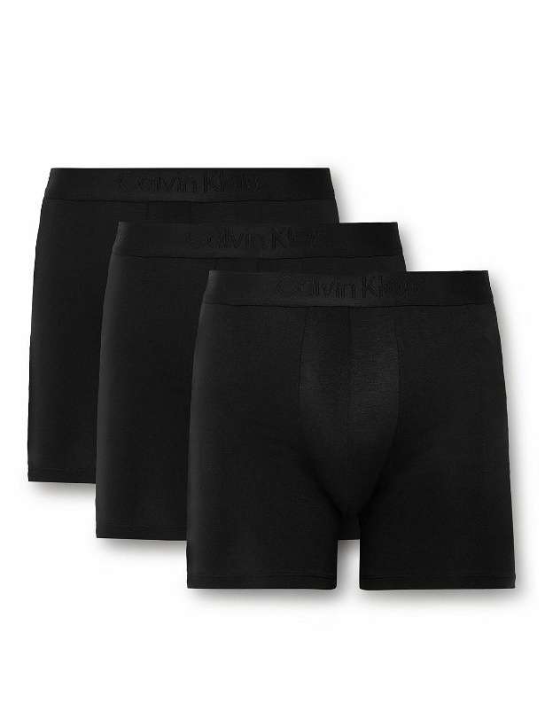 Photo: Calvin Klein Underwear - Three-Pack Stretch Lyocell-Blend Boxer Briefs - Black