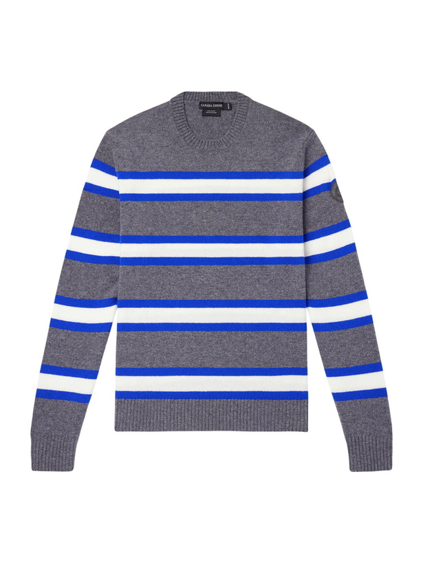 Photo: Canada Goose - Matawin Striped Wool Sweater - Gray