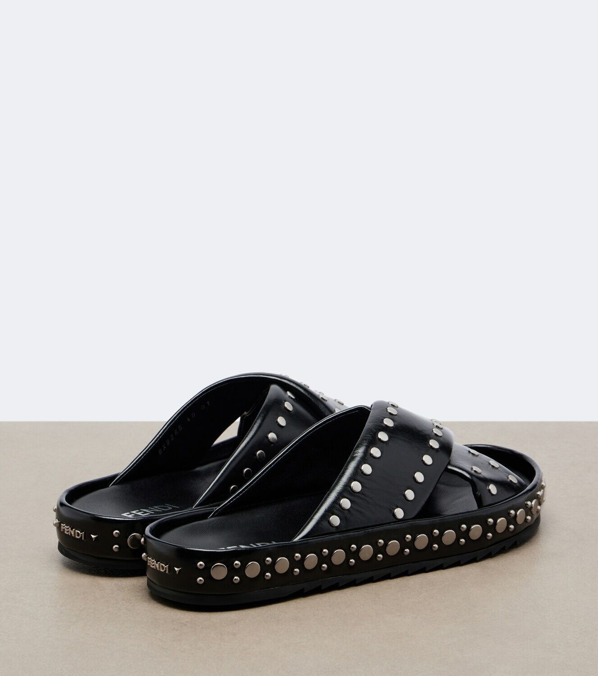 Fendi Studded leather slides