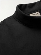FEAR OF GOD ESSENTIALS - Logo-Print Cotton-Blend Jersey Mock-Neck Sweatshirt - Black
