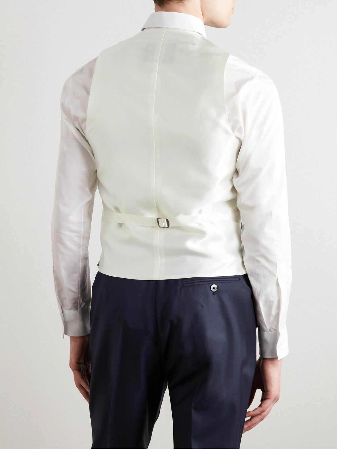 Favourbrook - Dukes Slim-Fit Shawl-Lapel Double-Breasted Linen Waistcoat - Blue