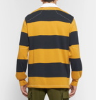 rag & bone - Logo-Embroidered Twill-Trimmed Striped Cotton-Jersey Polo Shirt - Yellow