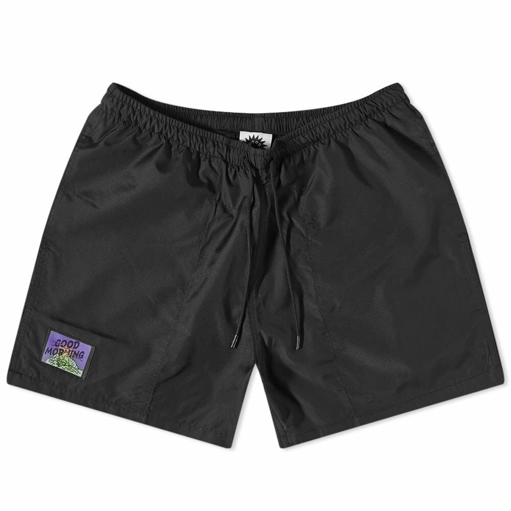Good Morning Tapes Men's Logo Swim Short in Black