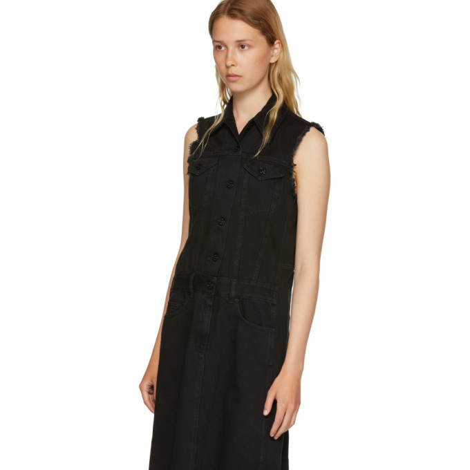 MM6 Maison Martin Margiela Black Just Wash Sleeveless Denim Dress MM6  Maison Margiela
