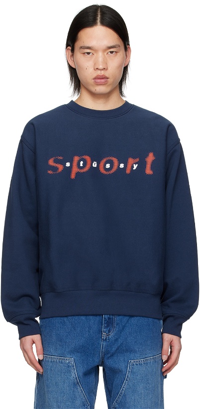 Photo: Stüssy Navy Dot Sport Sweatshirt