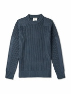 S.N.S. Herning - Robust Slim-Fit Ribbed Merino Wool Sweater - Blue