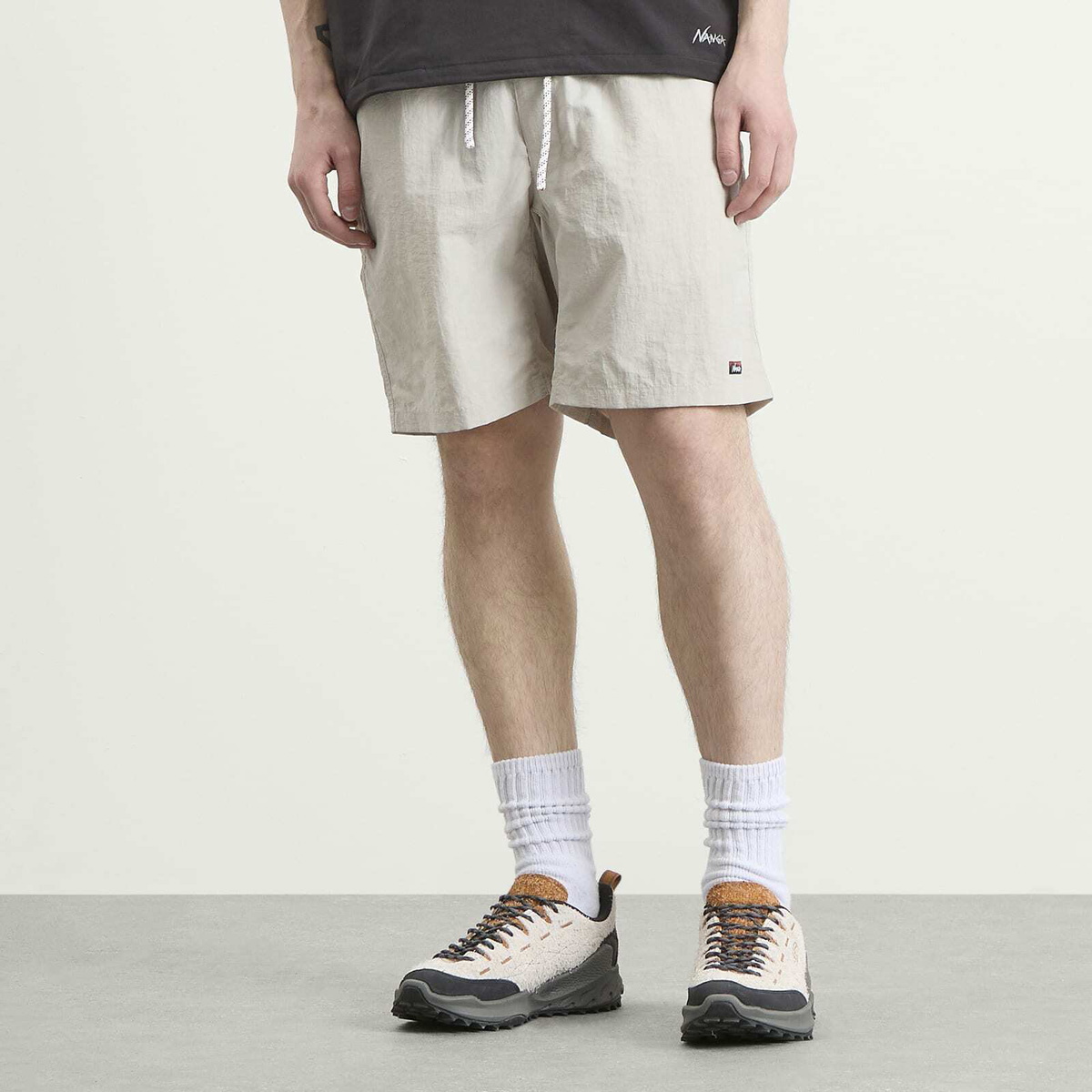 NANGA Men's Nylon Tusser Easy Shorts in Ivory
